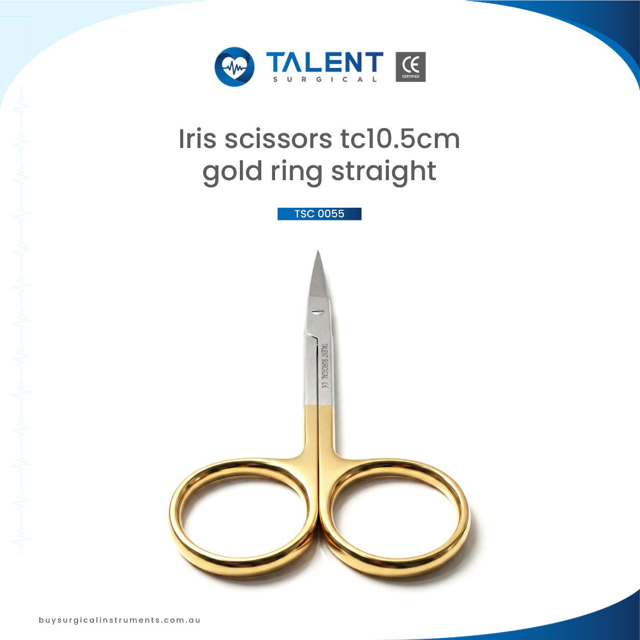 0055-1.jpg Iris Scissors Tc Gold Ring str 10.5cm - Image 1