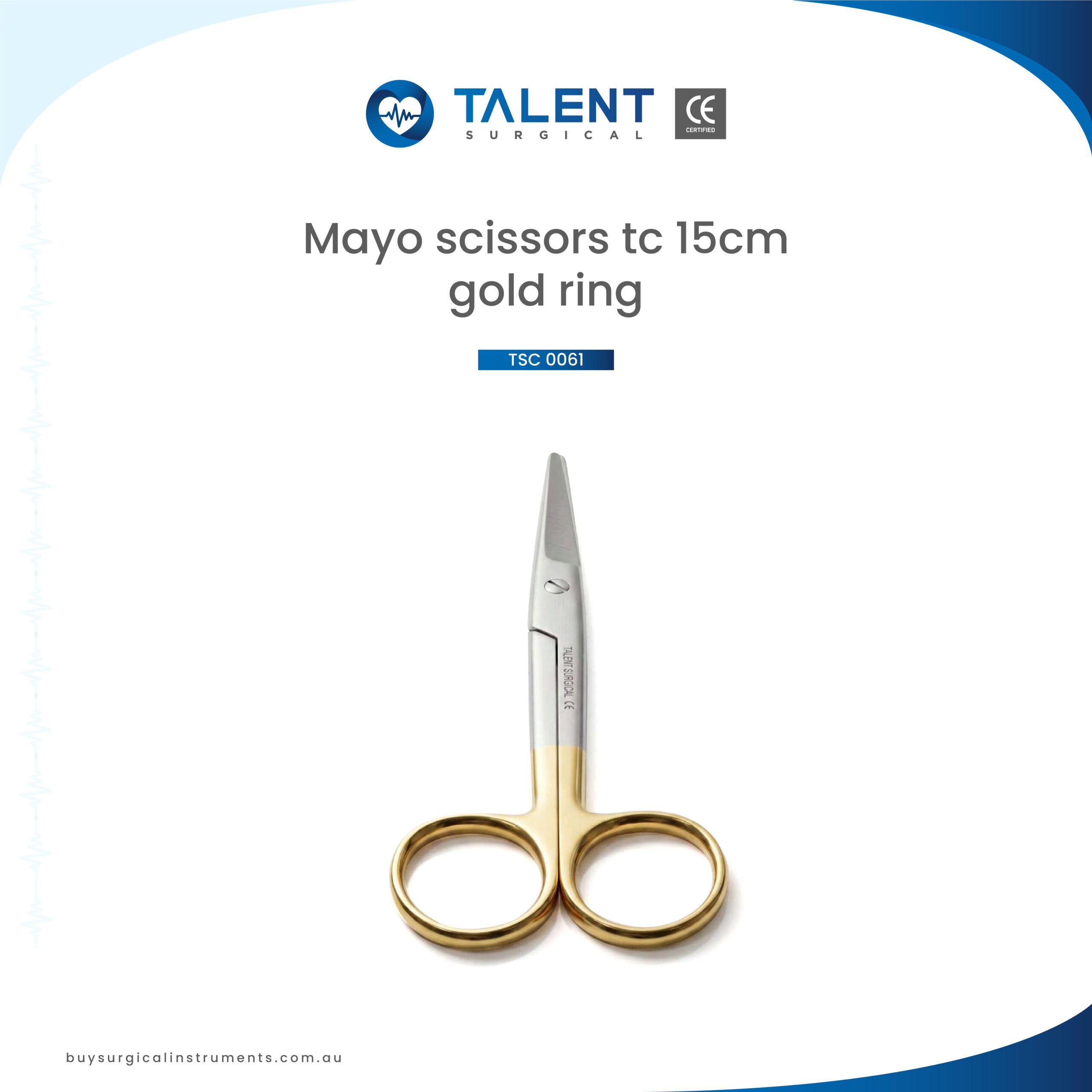 forceps Ć© Mayo Scissors Tc Gold Ring 15cm - Image 1