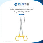 Crile Wood Needle Holder Tc Gold Ring 15cm